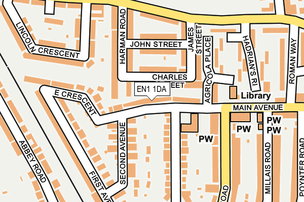 EN1 1DA map - OS OpenMap – Local (Ordnance Survey)