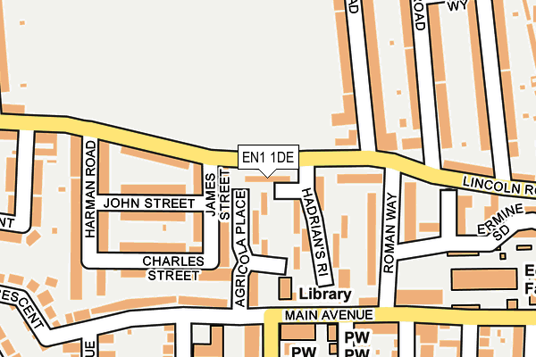EN1 1DE map - OS OpenMap – Local (Ordnance Survey)