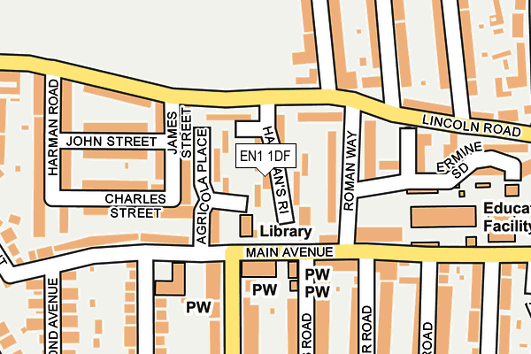 EN1 1DF map - OS OpenMap – Local (Ordnance Survey)