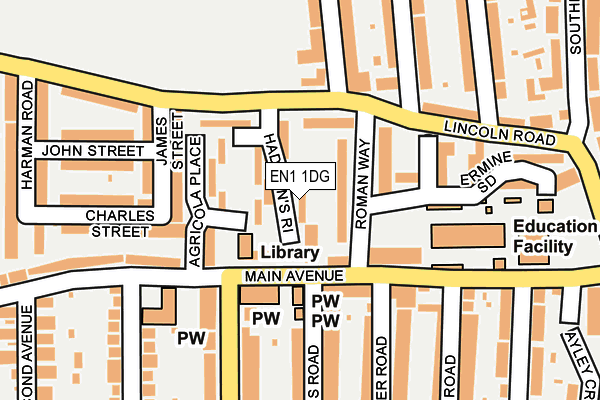 EN1 1DG map - OS OpenMap – Local (Ordnance Survey)
