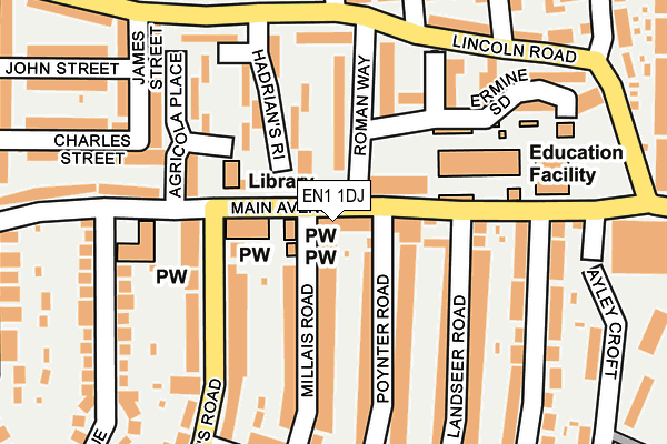EN1 1DJ map - OS OpenMap – Local (Ordnance Survey)