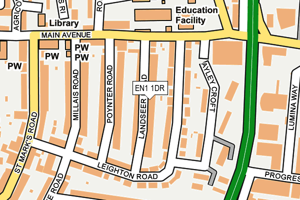 EN1 1DR map - OS OpenMap – Local (Ordnance Survey)