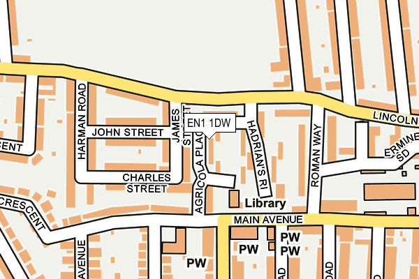 EN1 1DW map - OS OpenMap – Local (Ordnance Survey)