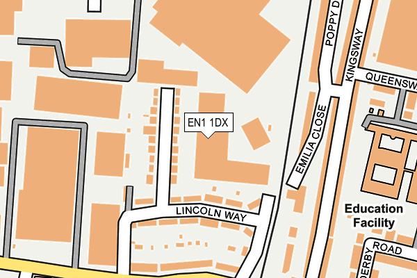 EN1 1DX map - OS OpenMap – Local (Ordnance Survey)