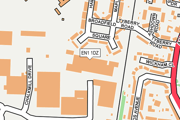 EN1 1DZ map - OS OpenMap – Local (Ordnance Survey)
