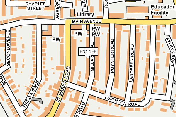 EN1 1EF map - OS OpenMap – Local (Ordnance Survey)