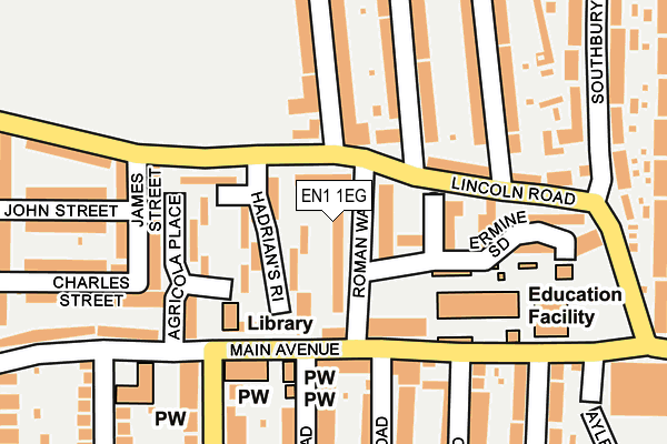 EN1 1EG map - OS OpenMap – Local (Ordnance Survey)