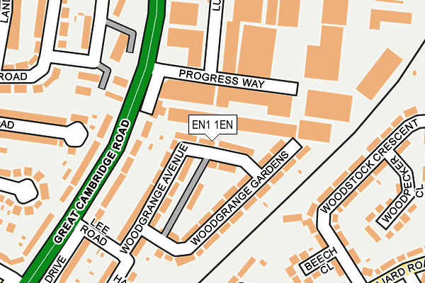 EN1 1EN map - OS OpenMap – Local (Ordnance Survey)