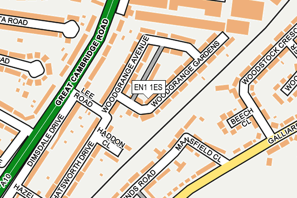 EN1 1ES map - OS OpenMap – Local (Ordnance Survey)