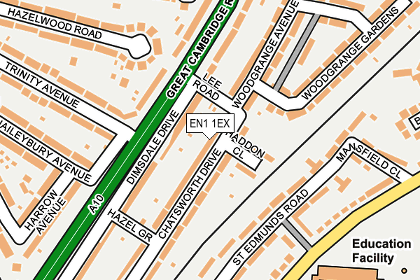 EN1 1EX map - OS OpenMap – Local (Ordnance Survey)