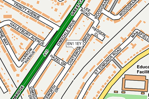 EN1 1EY map - OS OpenMap – Local (Ordnance Survey)