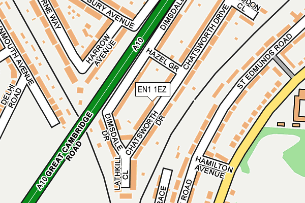 EN1 1EZ map - OS OpenMap – Local (Ordnance Survey)