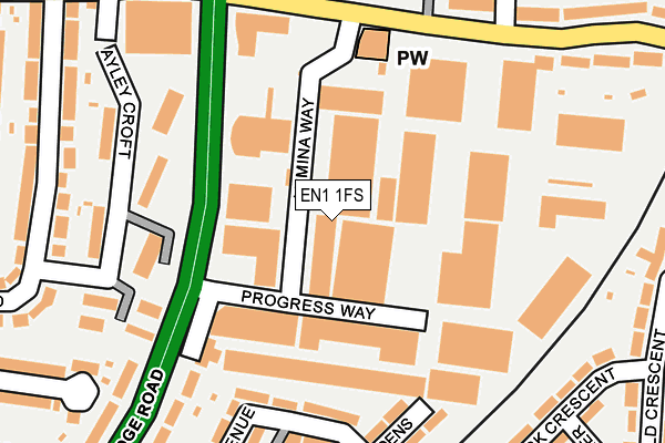 EN1 1FS map - OS OpenMap – Local (Ordnance Survey)