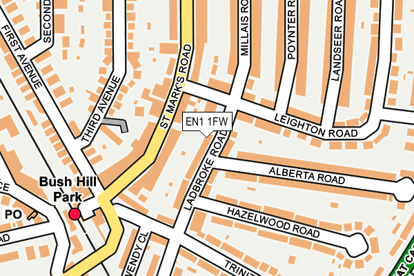 EN1 1FW map - OS OpenMap – Local (Ordnance Survey)