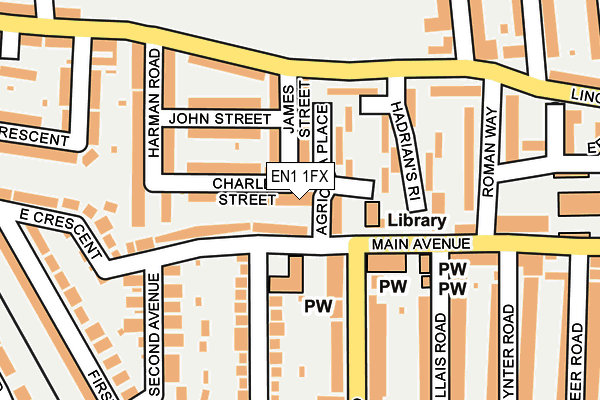 EN1 1FX map - OS OpenMap – Local (Ordnance Survey)