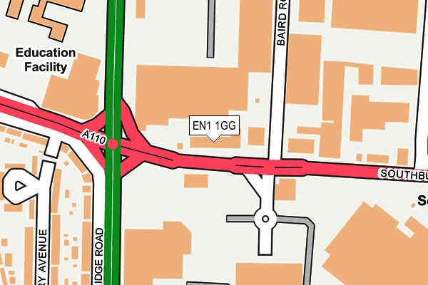 EN1 1GG map - OS OpenMap – Local (Ordnance Survey)