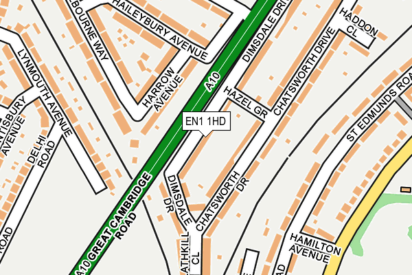 EN1 1HD map - OS OpenMap – Local (Ordnance Survey)