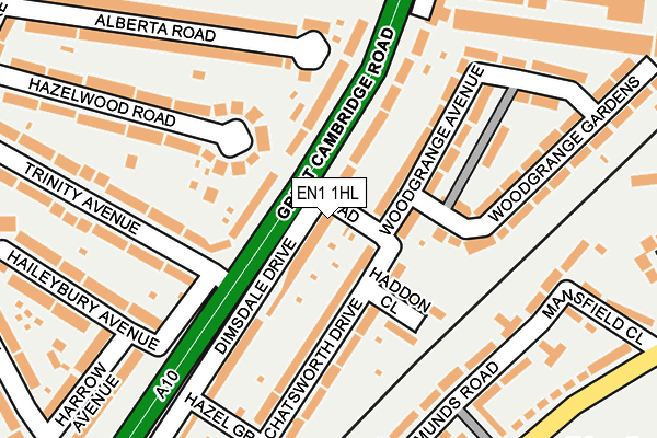 EN1 1HL map - OS OpenMap – Local (Ordnance Survey)