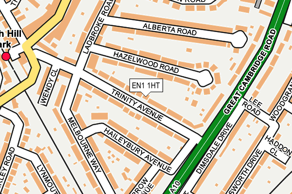 EN1 1HT map - OS OpenMap – Local (Ordnance Survey)