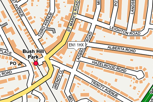 EN1 1HX map - OS OpenMap – Local (Ordnance Survey)