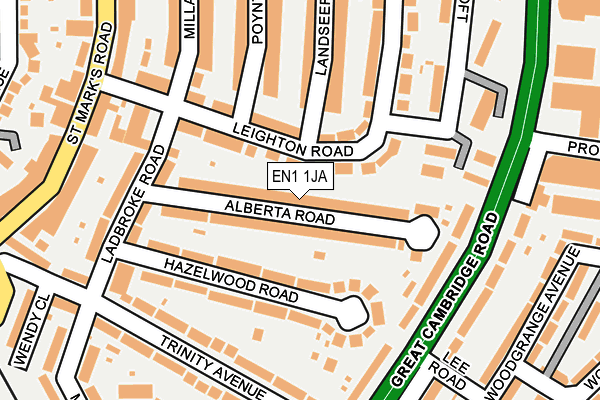 EN1 1JA map - OS OpenMap – Local (Ordnance Survey)