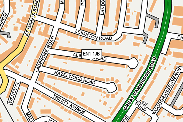 EN1 1JB map - OS OpenMap – Local (Ordnance Survey)