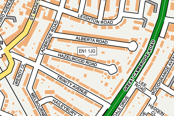 EN1 1JG map - OS OpenMap – Local (Ordnance Survey)