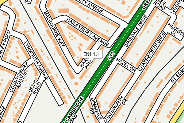EN1 1JH map - OS OpenMap – Local (Ordnance Survey)