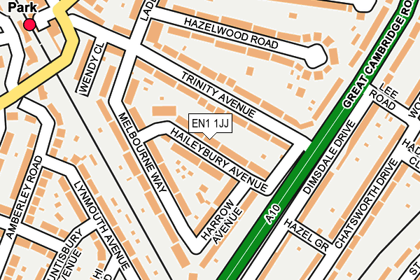 EN1 1JJ map - OS OpenMap – Local (Ordnance Survey)
