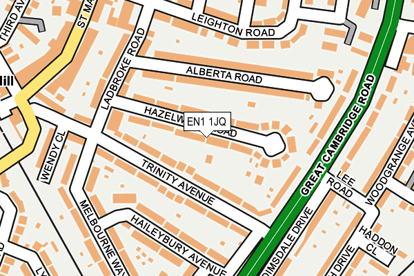 EN1 1JQ map - OS OpenMap – Local (Ordnance Survey)