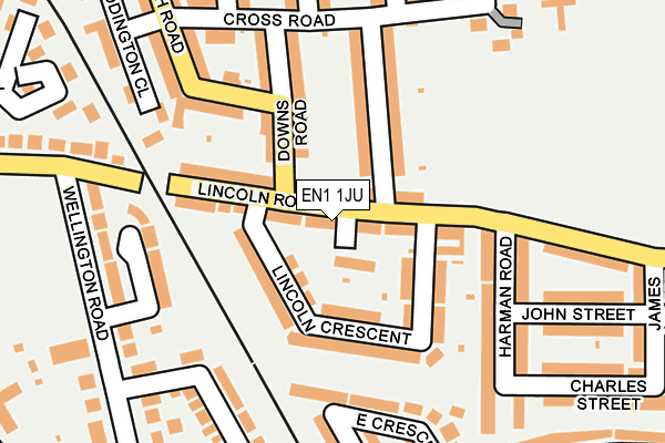 EN1 1JU map - OS OpenMap – Local (Ordnance Survey)