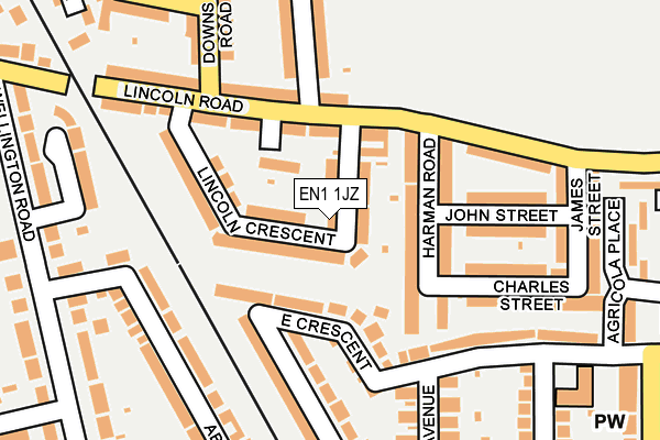 EN1 1JZ map - OS OpenMap – Local (Ordnance Survey)
