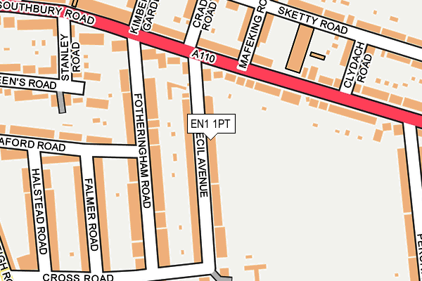 EN1 1PT map - OS OpenMap – Local (Ordnance Survey)