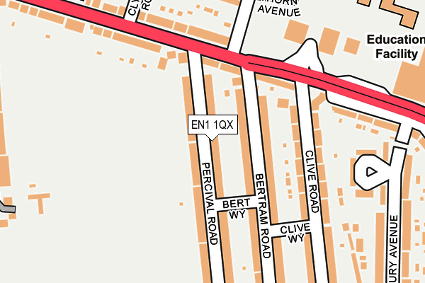 EN1 1QX map - OS OpenMap – Local (Ordnance Survey)