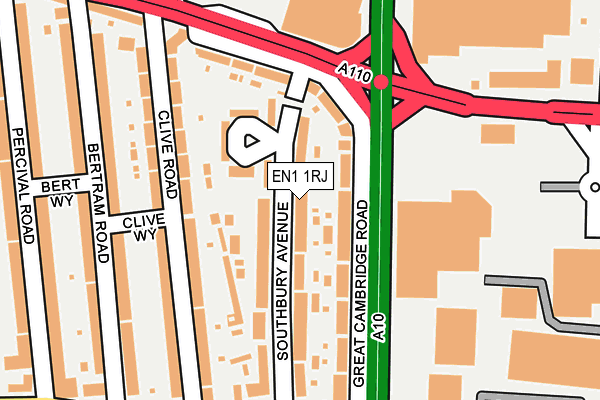 EN1 1RJ map - OS OpenMap – Local (Ordnance Survey)
