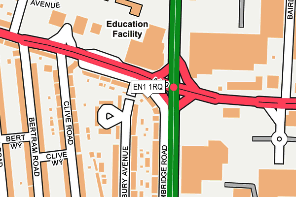 EN1 1RQ map - OS OpenMap – Local (Ordnance Survey)