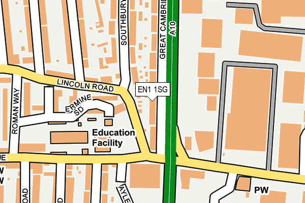 EN1 1SG map - OS OpenMap – Local (Ordnance Survey)