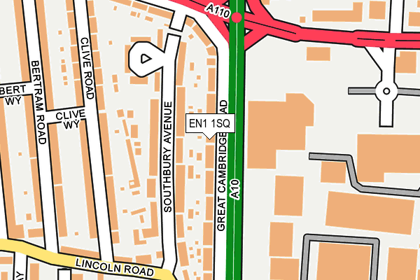 EN1 1SQ map - OS OpenMap – Local (Ordnance Survey)