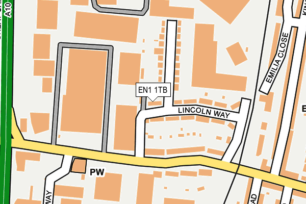 EN1 1TB map - OS OpenMap – Local (Ordnance Survey)