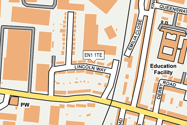 EN1 1TE map - OS OpenMap – Local (Ordnance Survey)