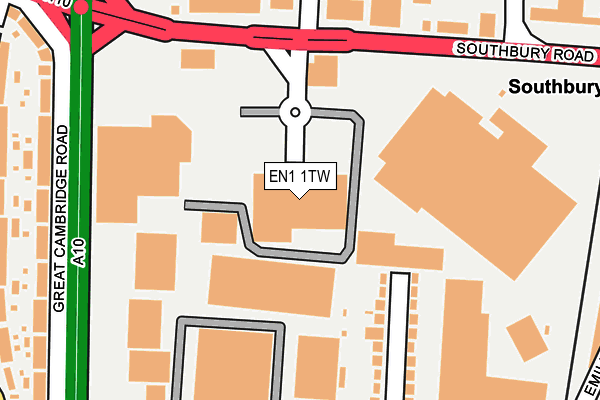 EN1 1TW map - OS OpenMap – Local (Ordnance Survey)