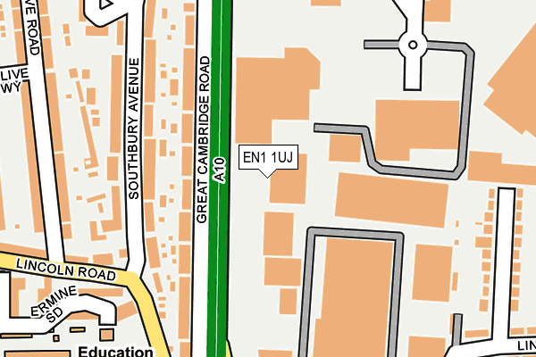 EN1 1UJ map - OS OpenMap – Local (Ordnance Survey)