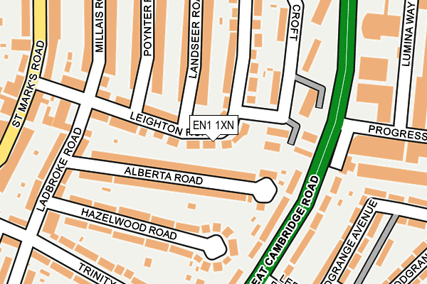 EN1 1XN map - OS OpenMap – Local (Ordnance Survey)