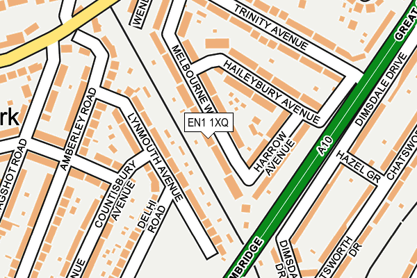 EN1 1XQ map - OS OpenMap – Local (Ordnance Survey)