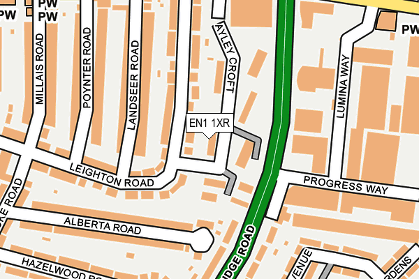 EN1 1XR map - OS OpenMap – Local (Ordnance Survey)