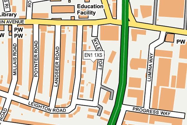 EN1 1XS map - OS OpenMap – Local (Ordnance Survey)
