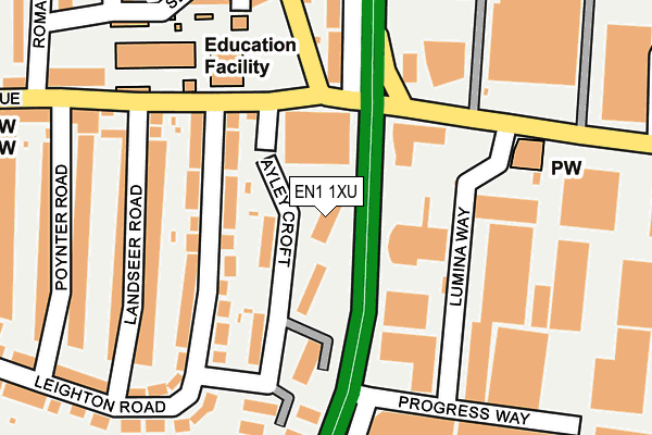 EN1 1XU map - OS OpenMap – Local (Ordnance Survey)