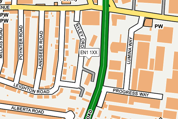 EN1 1XX map - OS OpenMap – Local (Ordnance Survey)