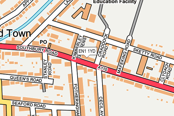 EN1 1YD map - OS OpenMap – Local (Ordnance Survey)