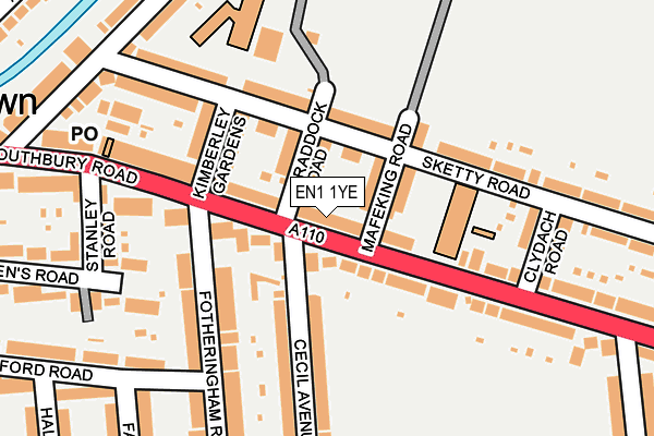 EN1 1YE map - OS OpenMap – Local (Ordnance Survey)